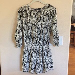 Black and white print romper.